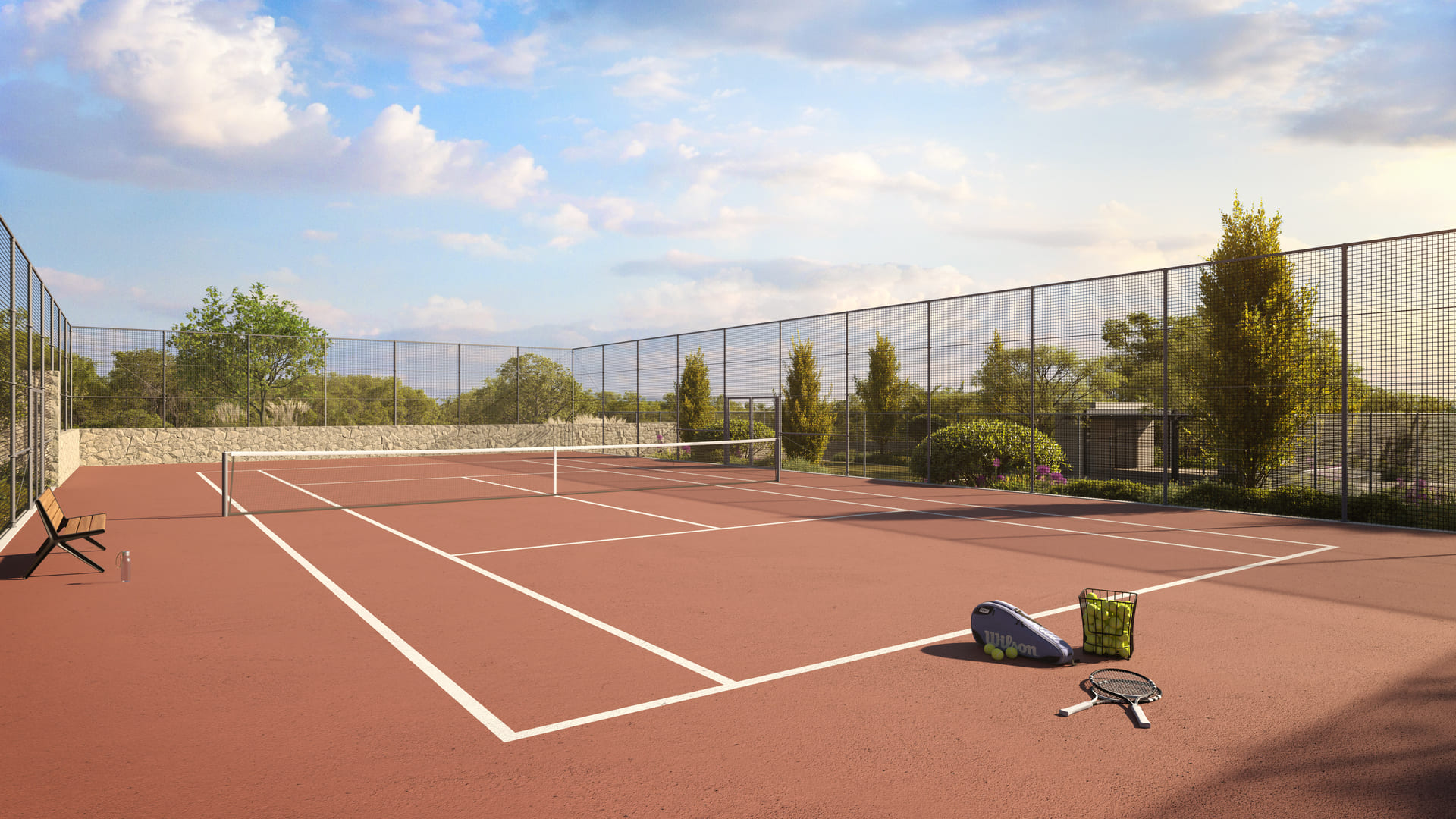 Quadra de Tênis em Saibro